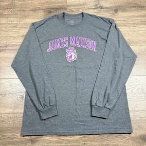 James Madison Dukes Shirt Mens XL Gray NCAA Elite Fan Long Sleeve Tee College